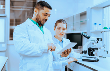 pharmaceutical technicians working in a laboratory